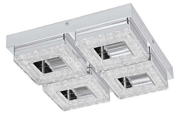 Plafoniera Moderna Fradelo Acciaio Cromo 4 Luci Led Integrato 3,5W