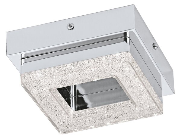 Plafoniera Moderna Fradelo Acciaio Cromo 1 Luce Led Integrato 3,2W