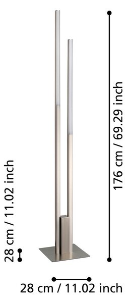 Piantana Contemporanea Fraioli-Z Alluminio Nichel Satinato 2 Luci Led 17W