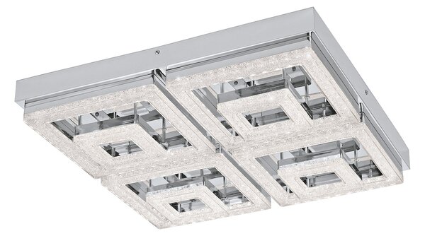 Plafoniera Moderna Fradelo Acciaio Cromo Luce Led Integrato 46,5W