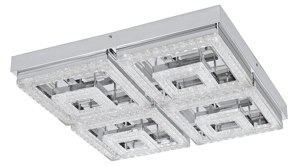 Plafoniera Moderna Fradelo Acciaio Cromo Luce Led Integrato 46,5W