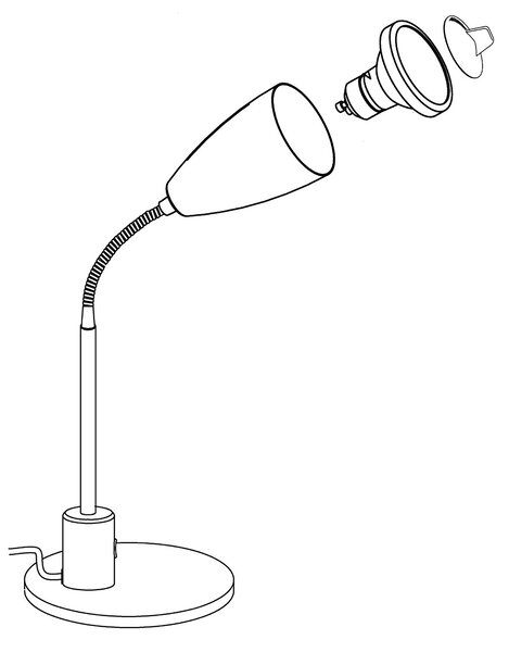 Lampada Da Tavolo Contemporanea Fox Acciaio Bianco 1 Luce Gu10 2,8W