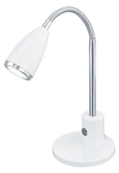 Lampada Da Tavolo Contemporanea Fox Acciaio Bianco 1 Luce Gu10 2,8W