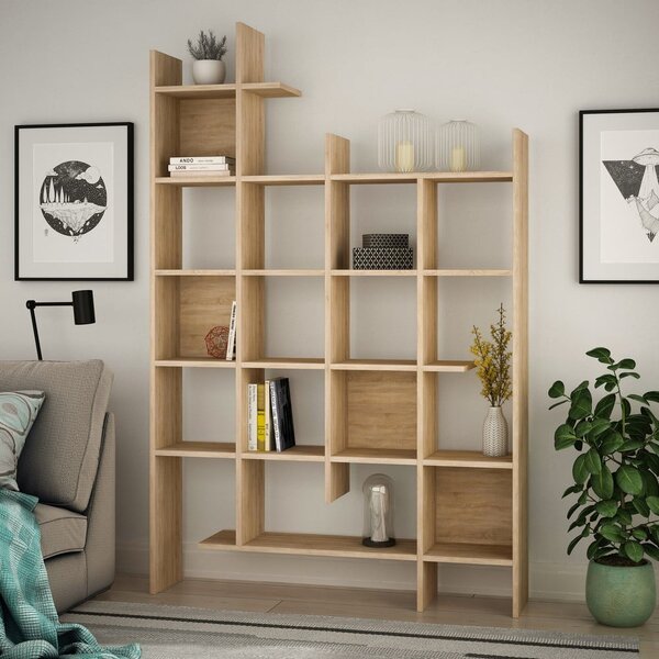 Libreria colore naturale in rovere 122x188 cm Manco - Kalune Design