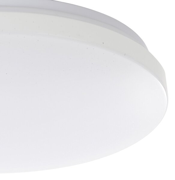 Plafoniera Moderna Frania-S Acciaio Bianco Luce Led Integrato 18W