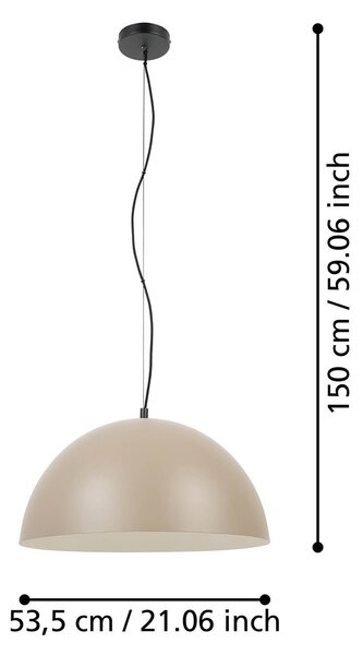 Lampadario A Sospensione Contemporaneo Gaetano 1 Acciaio Nero Sabbia 1 Luce E27