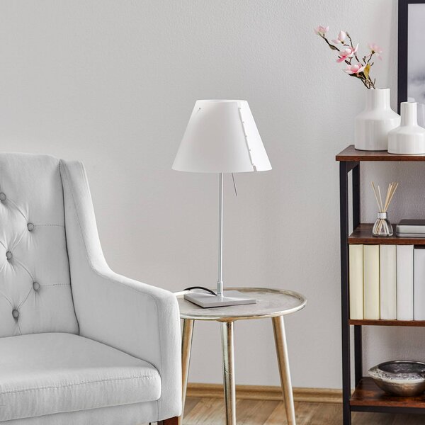 Luceplan Lampada da tavolo Costanzina, Bianco / Opale, Soggiorno / Sala da pranzo, Alluminio, Design, Lampada da tavolo