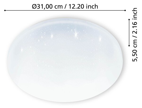 Plafoniera Moderna Frania-S Acciaio Bianco Luce Led Integrato 18W