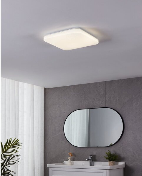 Plafoniera Moderna Frania-S Acciaio Bianco Luce Led Integrato 14,6W
