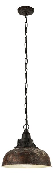 Lampadario A Sospensione Vintage Grantham 1 Acciaio Marrone Antico 1 Luce E27