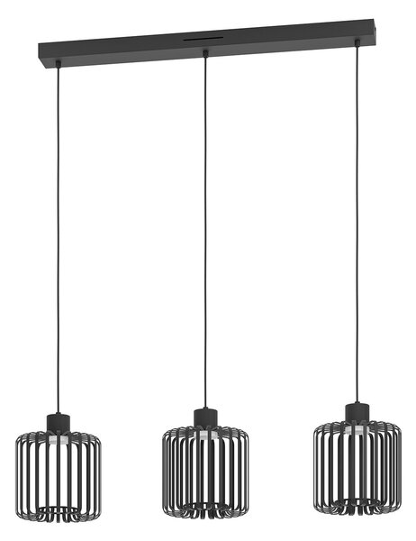 Lampadario A Sospensione Contemporaneo Ginestrone-Z Acciaio Nero 3 Luci Led 3,7W
