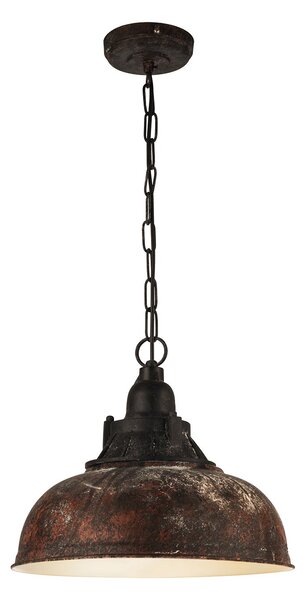 Lampadario A Sospensione Vintage Grantham 1 Acciaio Marrone Antico 1 Luce E27
