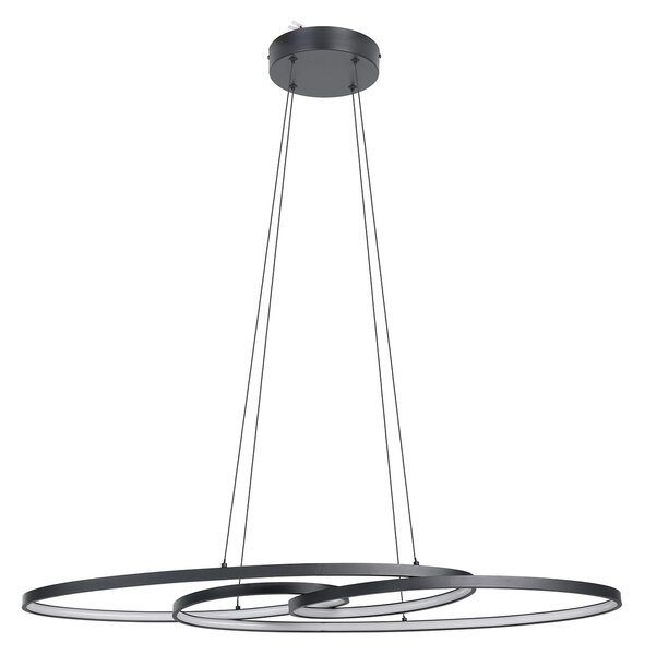 Lampadario A Sospensione Contemporaneo Gianella Alluminio Nero 1 Luce Led 38W