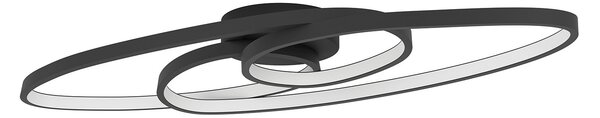 Plafoniera Contemporanea Gianella Alluminio Nero Luce Led Integrato 38W