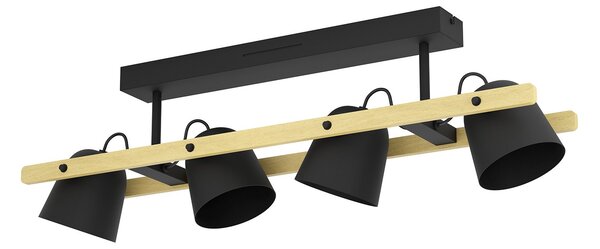 Plafoniera Hornwood-Z Acciaio Nero 4 Luci Led Integrato 3,7W