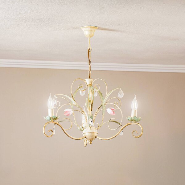 Lampadario a soffitto Florina Luminex, dimmerabile, Soggiorno / Sala da pranzo, Metallo, Fiorentino, Lampadario stile fiorentino