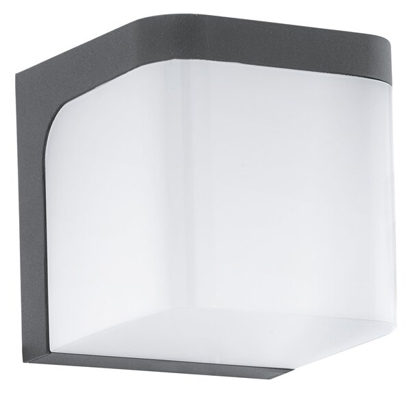 Applique Esterno Moderna Jorba Alluminio Grigio Policarbonato Bianco Led