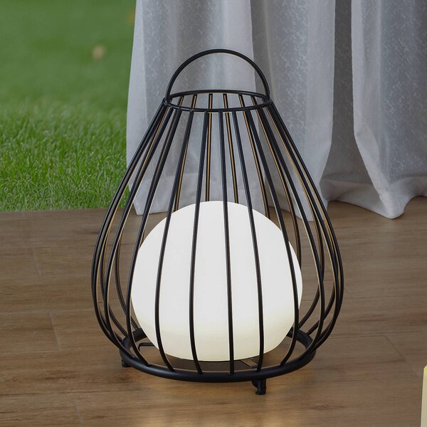 Lindby lampada LED solare Kelda, nera, metallo, 38 cm, dimmerabile. Kelda Lindby, dimmerabile, Nero, Alluminio, Moderno