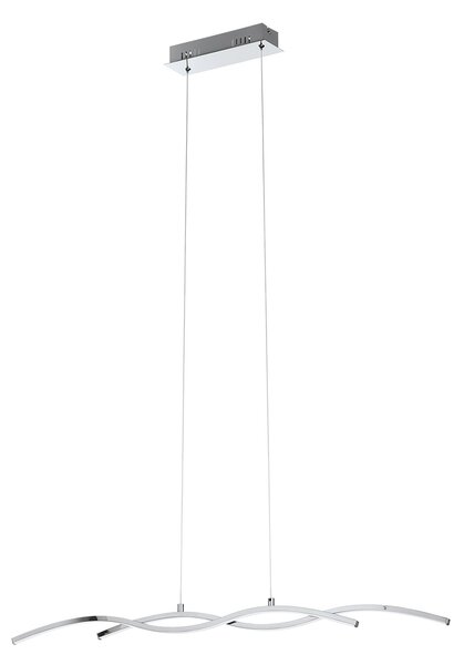 Lampadario A Sospensione Moderno Lasana 2 Acciaio Cromo 1 Luce Led 19W 2600Lm