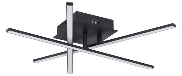 Plafoniera Moderna Lasana 3 Acciaio Nero 3 Luci Led Integrato 3,5W