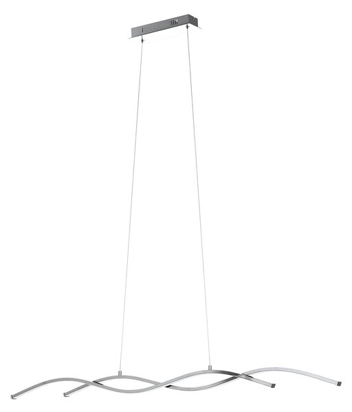 Lampadario A Sospensione Moderno Lasana 2 Acciaio Cromo 2 Luci Led 13W 3400Lm