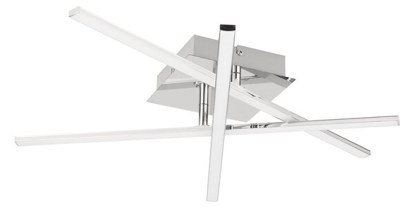 Plafoniera Moderna Lasana 1 Acciaio Cromo 3 Luci Led Integrato 3,5W