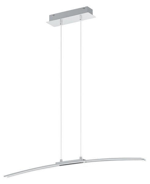 Lampadario A Sospensione Moderno Lasana Alluminio Cromo 1 Luce Led 30W 3500Lm