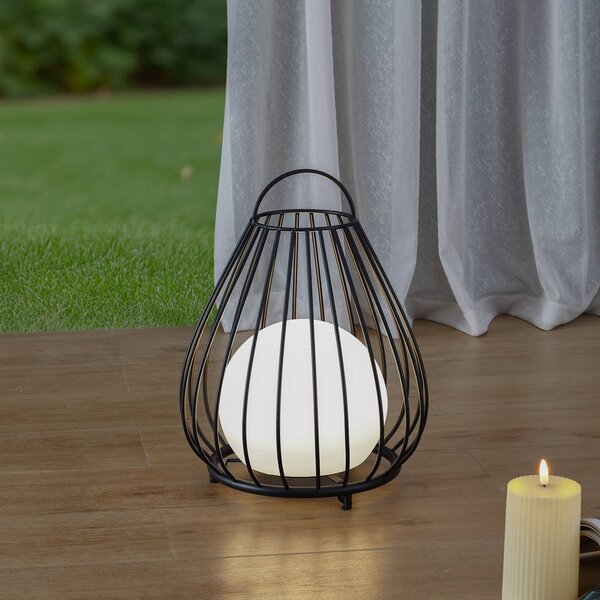 Lindby lampada LED solare Kelda, nera, metallo, 38 cm, dimmerabile. Kelda Lindby, dimmerabile, Nero, Alluminio, Moderno
