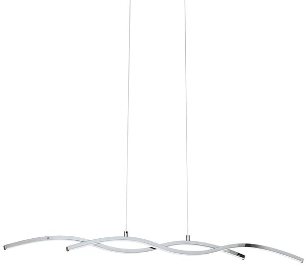 Lampadario A Sospensione Moderno Lasana 2 Acciaio Cromo 1 Luce Led 19W 2600Lm