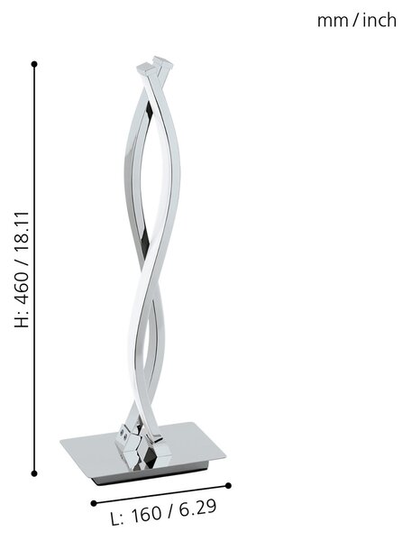 Lampada Da Tavolo Moderna Lasana 2 Acciaio Cromo 2 Luci Led Integrato 5,5W