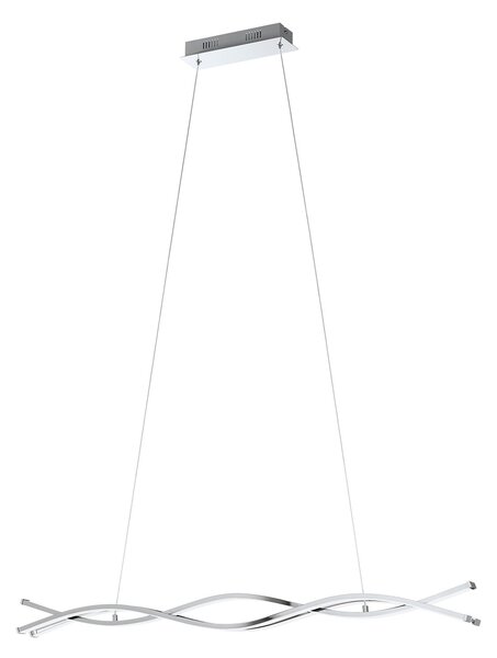 Lampadario A Sospensione Moderno Lasana 2 Acciaio Cromo 1 Luce Led 35W 5300Lm