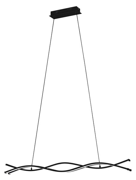 Lampadario A Sospensione Moderno Lasana 3 Acciaio Nero 1 Luce Led 33W 4500Lm