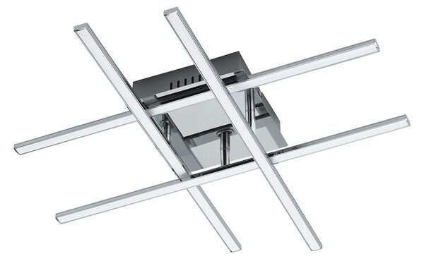 Plafoniera Moderna Lasana 1 Acciaio Cromo 4 Luci Led Integrato 5,3W