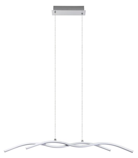Lampadario A Sospensione Moderno Lasana 2 Acciaio Cromo 1 Luce Led 19W 2600Lm