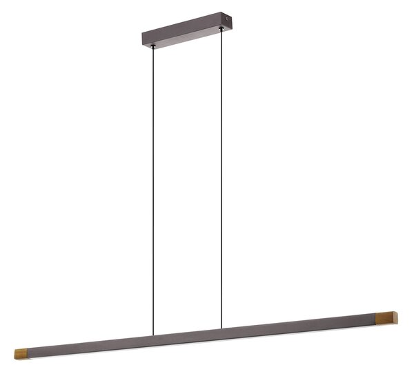 Lampadario A Sospensione Moderno Lisciana Alluminio Grigio 1 Luce Led 22W 2500Lm