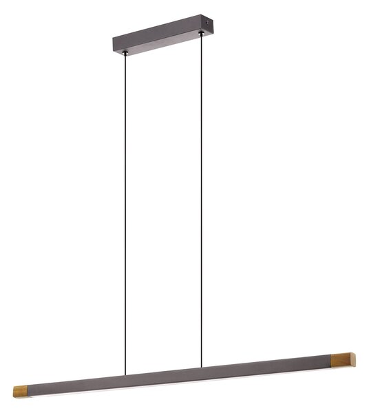Lampadario A Sospensione Moderno Lisciana Alluminio Grigio 1 Luce Led 18W 2000Lm