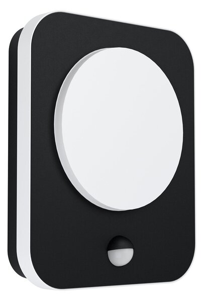 Applique Esterno Moderna Madriz Alluminio Nero Policarbonato Bianco Led