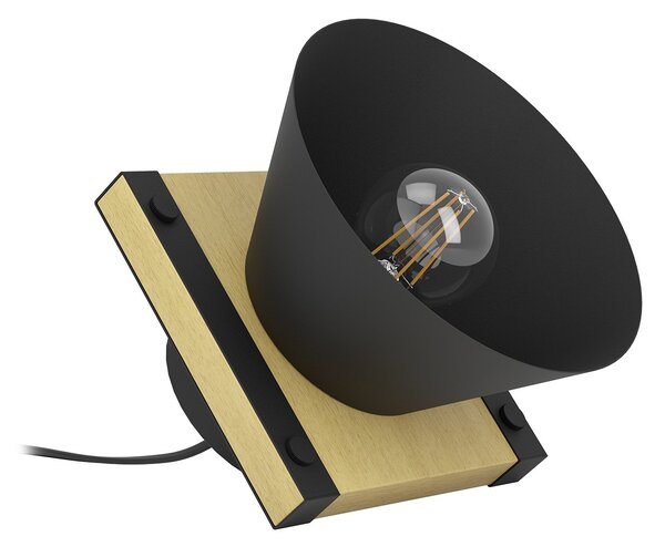Lampada Da Tavolo Vintage Maccles Acciaio Nero 1 Luce E27