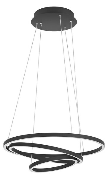 Lampadario A Sospensione Moderno Lobinero-Z Alluminio Nero 1 Luce Led 43,2W