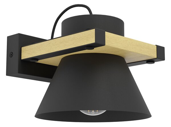 Applique Vintage Maccles Acciaio Nero 1 Luce E27