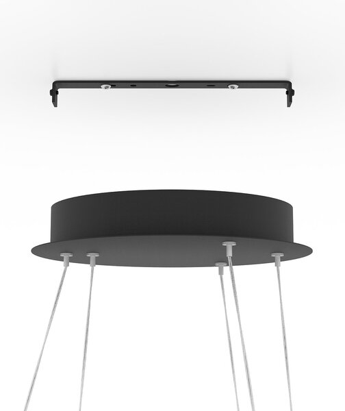 Lampadario A Sospensione Moderno Lobinero-Z Alluminio Nero 1 Luce Led 43,2W