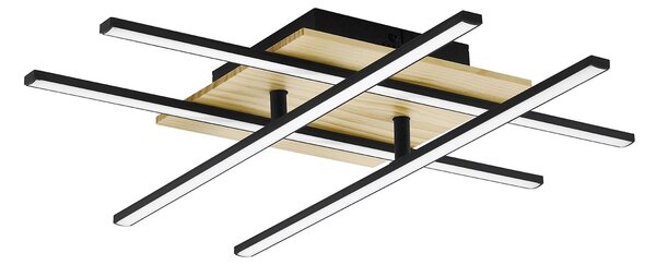 Plafoniera Moderna Marinello 1 Alluminio Nero 4 Luci Led Integrato 5,3W
