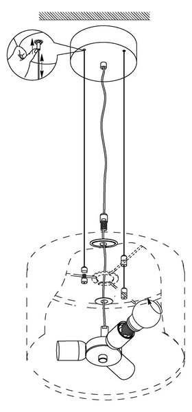 Lampadario A Sospensione Contemporaneo Maserlo Acciaio Nichel Tortora 3 Luci E27