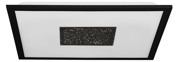 Plafoniera Contemporanea Marmorata Alluminio Nero Luce Led Integrato 19W