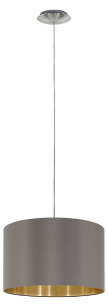 Lampadario A Sospensione Contemporaneo Maserlo Acciaio Nichel Oro 1 Luce E27 D38