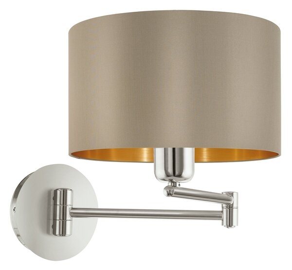 Applique Contemporanea Maserlo Acciaio Nichel Satinato 1 Luce E27