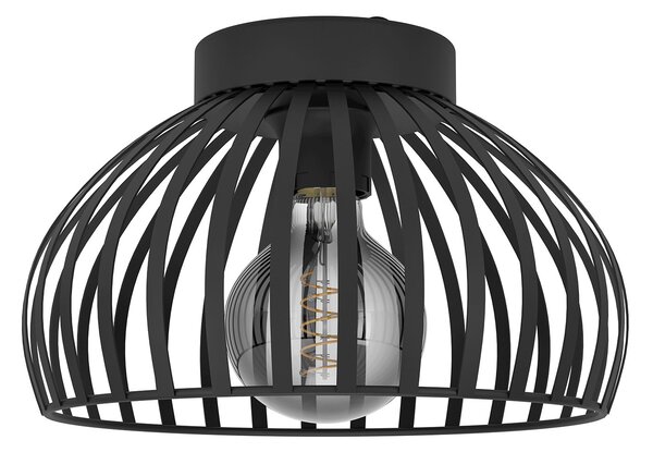 Plafoniera Minimal Mogano 3 Acciaio Nero 1 Luce E27 Ip20