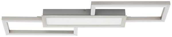 Plafoniera Moderna Monirote Acciaio Nichel Satinato Luce Led Integrato 37W