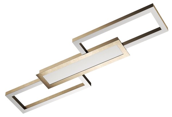 Plafoniera Moderna Monirote Acciaio Nichel Satinato Luce Led Integrato 37W