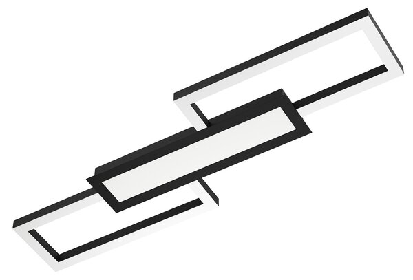 Plafoniera Moderna Monirote Acciaio Nero Luce Led Integrato 37W